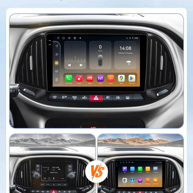 Hizpo AI Voice Autoradio Radio For Fiat Doblo 2015 - 2019 4G Car Multimedia GPS 2din Wireless CarPlay Android Auto Navigation BT