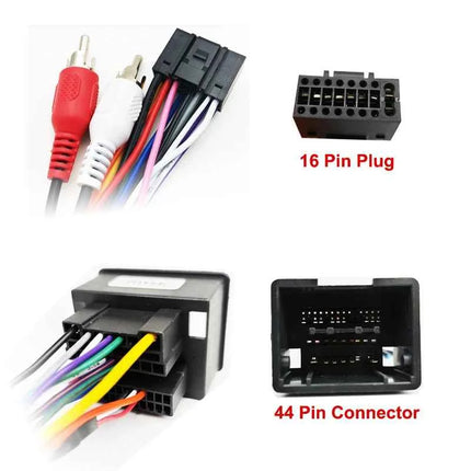Adattatore per cablaggio radio 44 pin Spina a 16 pin Connettore audio ausiliario Cavo Android per auto per Chevrolet Spark Volt Aveo