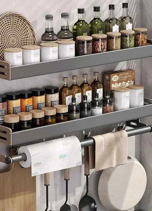 Portaspezie da Parete con Dispenser Olio e Aceto - Organizer Cucina