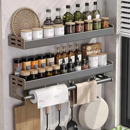 Portaspezie da Parete con Dispenser Olio e Aceto - Organizer Cucina