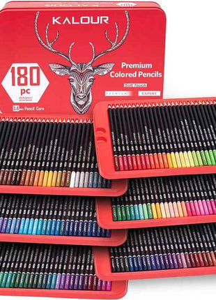 180 Colors Oily Color Pencil Set Iron Gift Box Painting Coloring Pencil Art Creation Set Drawing Pencil School Art Set Gift