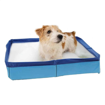 Piscina per animali domestici Piscina per bambini in PVC Pieghevole a forma quadrata Non gonfiabile Antiscivolo Vasca per bambini per cuccioli di animali domestici per il cortile di casa