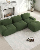 Modular Corner Cord Fabric Sofa - No Assembly Required, Extra-wide Armrests, 32D High Elastic Upholstery, Ergonomic Cozy Couch