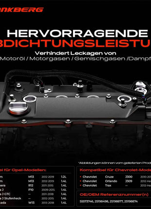 Coperchio valvole Frankberg 1x per Chevrolet Cruze Opel Astra J Corsa 1.2L 1.4L 55573746 25198498 25198877 25198874