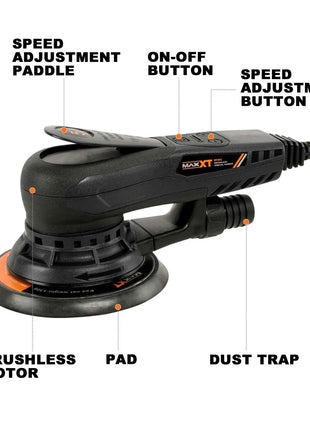 MAXXT 6Inch 150mm Power Sanding Machine Electric Orbital Sander Central Vacuum Brushless Motor Sander Orbital Car Polisher