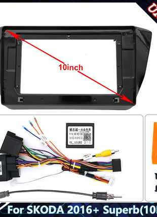 Telaio autoradio per Skoda Superb2000-2016 10.1 pollici pannello Stereo cablaggio adattatore cavo di alimentazione supporto Decoder Canbus
