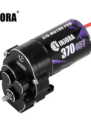 INJORA CNC Aluminum Complete Transmission with 370 Brushed Motor 45T for 1/18 RC Crawler TRX4M Upgrade