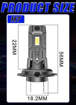 Turbo Fan H7 LED Lights 16PCS 7535 CSP Car Headlight T10 Bulb 6400W 7100000LM 6000K Cool White Auto Light Kits 12V Led Plug&Play