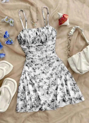 Abito Estivo da Donna 2026, Nuovo Vestito Giovanile con Stampa Floreale e Collo all'Americana, Elegante e alla Moda, Adatto per Tutte le Stagioni, Abito per Bambini
