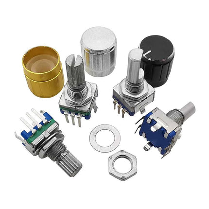 5 pz Encoder Rotativo Da 360 Gradi EC11 Metà/Prugna Albero 5Pin 20 Posizione Con Interruttore A Pulsante Incorporato Maniglia Lungo 15mm 20mm