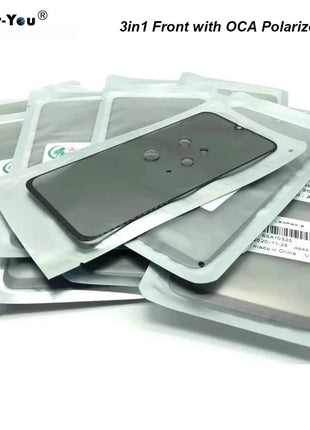 5 pezzi schermo esterno in vetro + OCA + polarizzatore per Samsung Galaxy A17 A55 A15 S23FE S24FE A16 S20fe A06 A06s A05 A53 pannello touch schermo