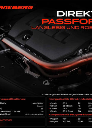 Tubo radiatore Frankberg 1x, tubo turbo, intercooler per Citroën C5 II III Peugeot 407 SW 1.6L 0382RW