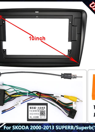 Telaio autoradio per Skoda Superb2000-2016 10.1 pollici pannello Stereo cablaggio adattatore cavo di alimentazione supporto Decoder Canbus