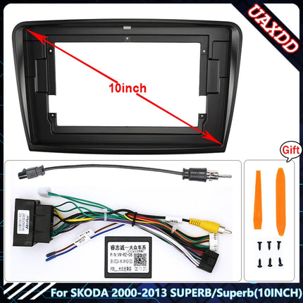 Telaio autoradio per Skoda Superb2000-2016 10.1 pollici pannello Stereo cablaggio adattatore cavo di alimentazione supporto Decoder Canbus