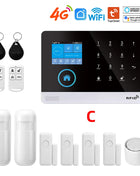 WiFi + GSM/4G and 2G Wireless Security Protection Smart Home App and Tuya Home Security Alarm System Alexa Remote Operation 433 Mhz