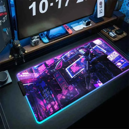 Black Mouse Pad Asus Rgb Gaming Mause Mat Anime Mats Gamer Rug Pc Xxl Cute Pads Large Game Keyboard Carpet Backlight Mousepad