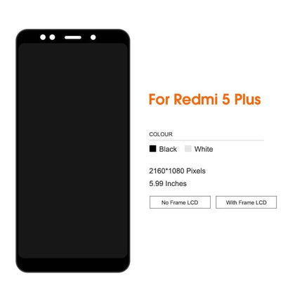 LCD Per Xiaomi Redmi 5 Plus Display LCD Touch Screen Per Redmi 5Plus LCD Digitizer Con Telaio di Sostituzione di Riparazione MEG7 MEI7 LCD