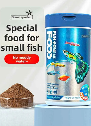 SUNSUN Premium Small Granule Fish Food for Guppies and Tetras, Color Enhancing & Complete Nutrition for Small Tropical Fish