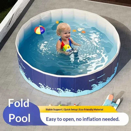 Piscina Familiare Portatile Pieghevole Rinforzata Non Gonfiabile per Bambini, Facile da Montare, per Esterni