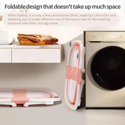 Baby Bathtub, Space Saving & Foldable Baby Bathtub with Thermometer, Non-Slip Bath Pillow And Drain Hole for Newborn And Toddler