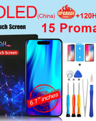 PINZHENG High Quality INCELL LCD OLED Screen for iPhone 14 Pro 15 Plus 13 Pro Max Display for iPhone Replacement with Tools