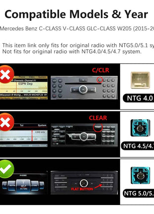 12.3"Android 14 Car Radio Stereo For Mercedes Benz C Class W205 GLC Class X253 W446 2014-2018 GPS Navigation Multimedia CarPlay