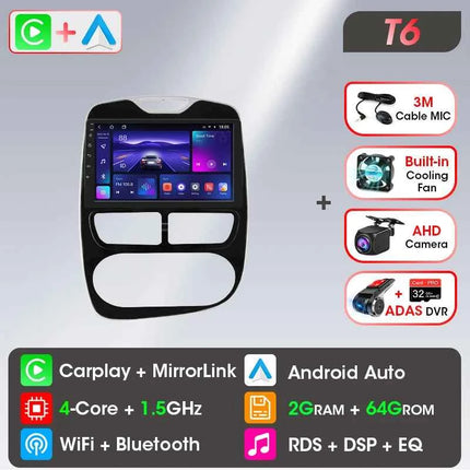 Srnubi 2 Din Android Carplay Car Radio for Renault Clio 4 2012 - 2019 Multimedia Player 2Din GPS Stereo 4G WIFI DVD Head Unit