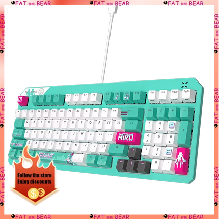 ASUS Tianxuan Mini Hatsune Miku TX98miku Co-branded Cable Video Game Mechanical Keyboard Customizable PC Gaming Keyboard