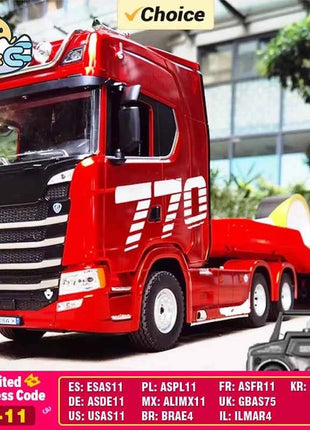 HUINA 1501 770S Alloy Tractor 19CH RC Truck 1/18 2.4G remote control Engineering Trailer Truck with Light Sound Toys XMAS Gifts