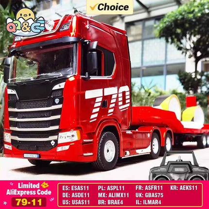 HUINA 1501 770S Alloy Tractor 19CH RC Truck 1/18 2.4G remote control Engineering Trailer Truck with Light Sound Toys XMAS Gifts