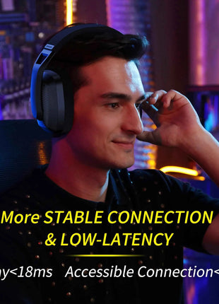 BINNUNE BW06 2.4GHz Wireless Gaming Headset with Mic for PS5 PS4 PC Mac Playstation Bluetooth Gaming headphone with Microphone