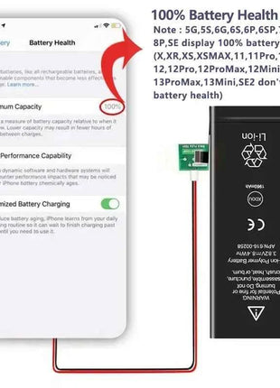 High Capacity Battery For iPhone 4 4S 5 5S 5C SE 2020 6 6S 7 8 SE2 Plus X XR XS 11 Pro Max Mobile Phone Pack New 0 Cycle Seal