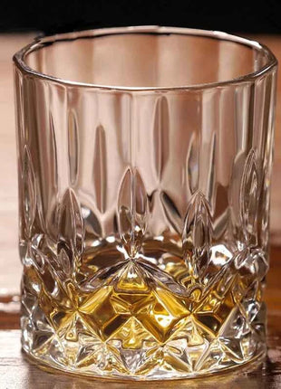 Set Bicchieri Whiskey in Vetro Crystal 230ml con Rilievi Trasparenti per Bar e Casa