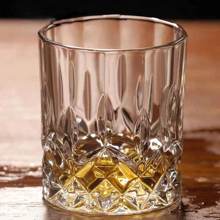 Set Bicchieri Whiskey in Vetro Crystal 230ml con Rilievi Trasparenti per Bar e Casa