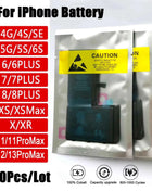 10pcs/Lot 0 Cycle Mobile Phone Battery For iPhone 4 4S 5 5S 5C SE 6 6S 7 8 Plus X XR XS 11 12 13 Pro Max SE2 12 13Mini