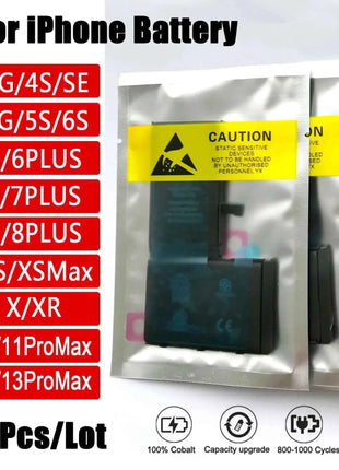 10pcs/Lot 0 Cycle Mobile Phone Battery For iPhone 4 4S 5 5S 5C SE 6 6S 7 8 Plus X XR XS 11 12 13 Pro Max SE2 12 13Mini