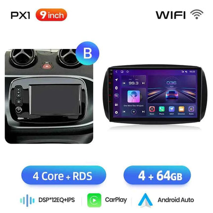 Junsun 8 Core Wireless CarPlay Android Auto Car Radio For Mercedes Benz Smart 453 Fortwo 2014-2020 4G WiFi GPS Navigation Stereo