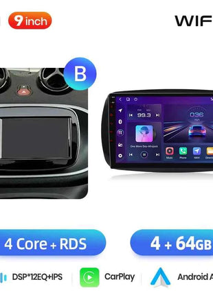 Junsun 8 Core Wireless CarPlay Android Auto Car Radio For Mercedes Benz Smart 453 Fortwo 2014-2020 4G WiFi GPS Navigation Stereo