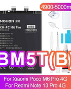 NOHON Battery for Xiaomi Redmi Note 13 12 11 10 Pro 9 8 7 6 5 4 11S 10S 9S Batteries BN5P BN53 BN46 BN45 BN5D BP47 BP4K BM5T