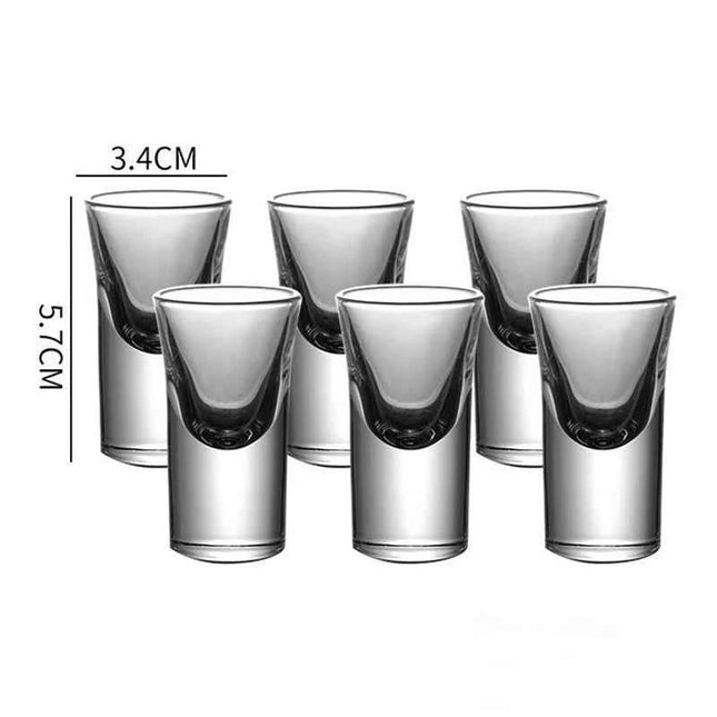 Set Bicchierini Shot 15ml Fondo Spesso Trasparente per Liquori e Spirits - 2/6/12 Pezzi