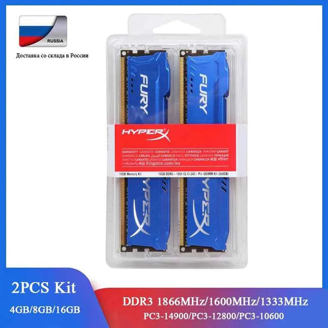 Memoria  DDR3 8GB 16GB 2x4GB (2x8GB) Kit RAM 1866MHz 1600MHz 1333MHz Desktop RAM 240Pins 1.5V DIMM PC Fury Memory Module