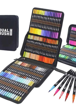 Set Pennarelli Manga Dual Tip 12/24/36/120 Colori Acquerello Fineliner per Calligrafia e Arte