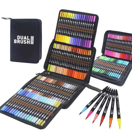 Set Pennarelli Manga Dual Tip 12/24/36/120 Colori Acquerello Fineliner per Calligrafia e Arte