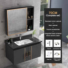 Bathroom Vanity Cabinet Set with Integrated Ceramic Sink Drain Accessories Wall Mounted Aluminum Storage Cabinet Mirror Combo