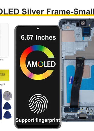 AMOLED Per Samsung Galaxy S20Ultra G988 G988U G988B/DS Display LCD Touch Screen Digitizer con Cornice Per Samsumg S20 Ultra LCD