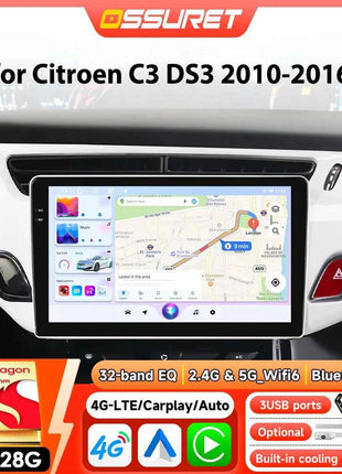 Car Radio Multimedia Video Player for Citroen C3 DS3 2010-2016 Autoradio DSP GPS Carplay Intelligent Stereo by Snapdragon 6115