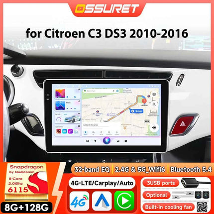 Car Radio Multimedia Video Player for Citroen C3 DS3 2010-2016 Autoradio DSP GPS Carplay Intelligent Stereo by Snapdragon 6115