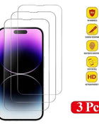 Tempered Glass for iPhone 14 Pro 15 16 17 13 12 11 pro max screen protector for iphone 15 pro mica for iphone 13 14 pro glass