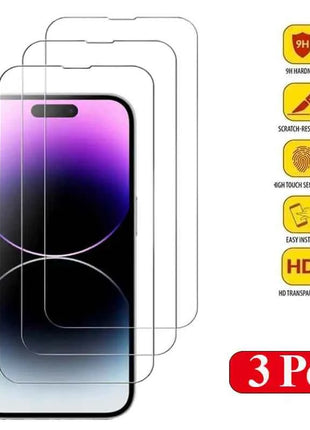 Tempered Glass for iPhone 14 Pro 15 16 17 13 12 11 pro max screen protector for iphone 15 pro mica for iphone 13 14 pro glass