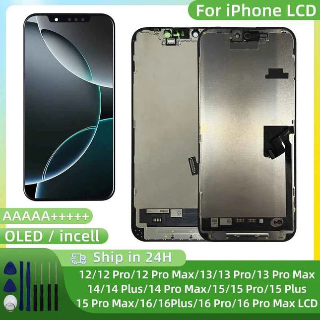 INCELL 16 Pro Max Per iPhone 12 LCD 12Pro Display 13ProMax Schermo Face ID Touch 15 14 Plus 13 MINI Display 15 Pro Max 16 16Pro